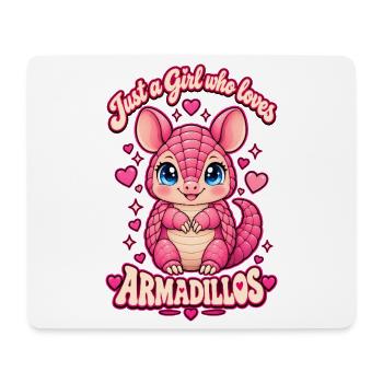 Just a Girl Who Loves Armadillos  Pink Valentine - Mousepad (Querformat) - Weiß - Vorne