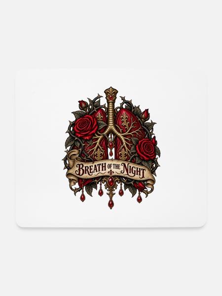 Atem der Nacht Gotische Rosenherzen - Mousepad (Querformat) - Weiß