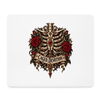 Caged Devotion Skelett-Wappen - Mousepad (Querformat) - Weiß - Vorne
