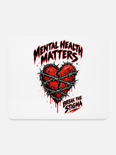 Psychische Gesundheit ist wichtig - Mousepad (Querformat) - Weiß
