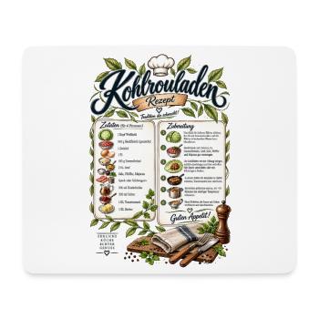 Kohlrouladen Rezept T-Shirt Design - Mousepad (Querformat) - Weiß - Vorne