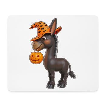 Süßer Halloween Esel mit Kürbis - Mousepad (Querformat) - Weiß - Vorne