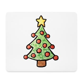 Verspielter Weihnachtsbaum - Mousepad (Querformat) - Weiß - Vorne