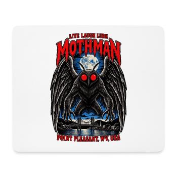 Mothman bei Nacht - Mousepad (Querformat) - Weiß - Vorne