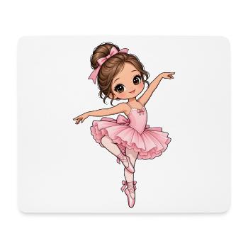 Ballerina Kawaii Style – Süßes Tanzmotiv - Mousepad (Querformat) - Weiß - Vorne