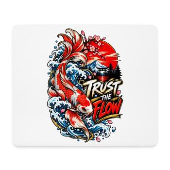 Koi-Fluss Vertraue der Welle - Mousepad (Querformat) - Weiß - Vorne