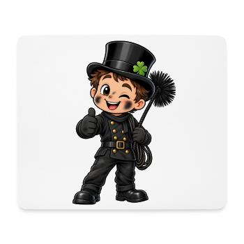 Schornsteinfeger Kawaii Style – Süßer Glücksbringe - Mousepad (Querformat) - Weiß - Vorne
