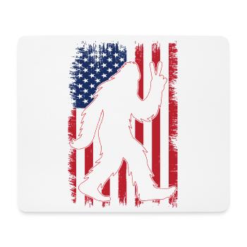 American Flag Bigfoot Yeti Patriotic Forest - Mousepad (Querformat) - Weiß - Vorne