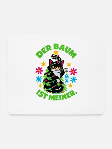 Der Baum gehört der Katze XMas Design S1 - Mousepad (Querformat) - Weiß