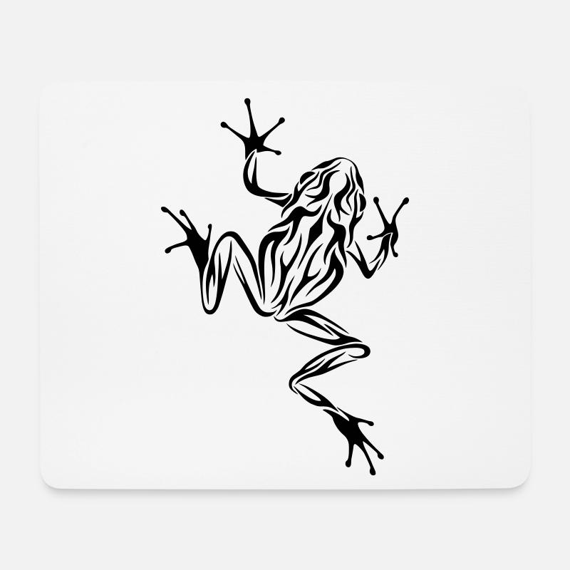 Frosch Tribal-Style - Mousepad (Querformat) - Weiß