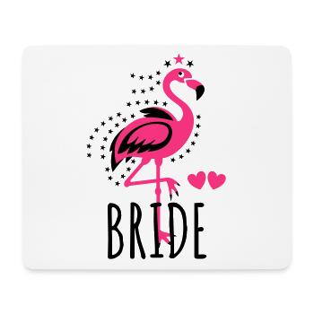 102 JGA BRIDE Flamingo Sterne Braut Herzen - Mousepad (Querformat) - Weiß - Vorne