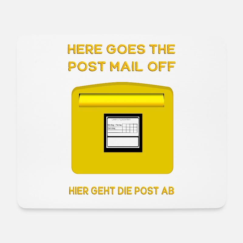 Here goes the post mail off. Hier geht die Post ab - Mousepad (Querformat) - Weiß