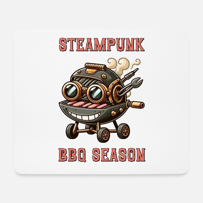 Steampunk BBQ Season 1 - Mouse Pad (horizontal) - white
