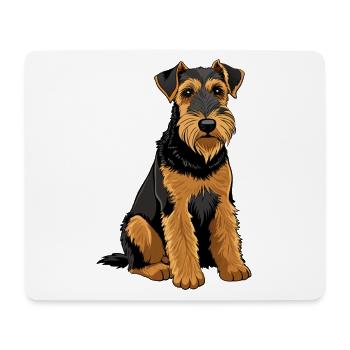 Airedale Terrier-Hund - Mousepad (Querformat) - Weiß - Vorne