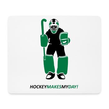 Gardien de but de hockey sur gazon - Tapis de souris (format paysage) - blanc - Devant