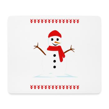 Schneemann Winter Weihnachten - Mousepad (Querformat) - Weiß - Vorne