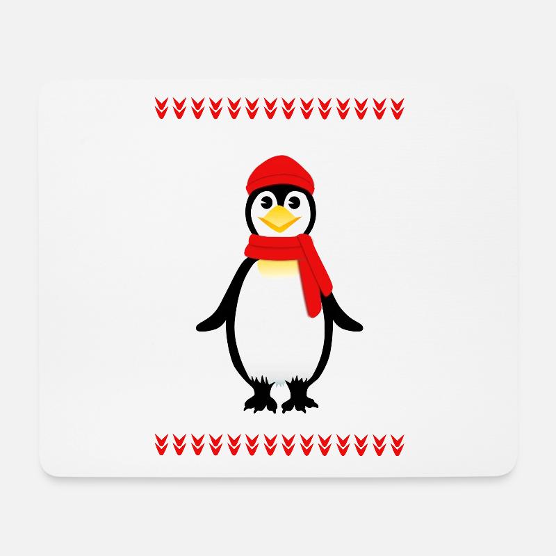 Pinguin Schnee Sterne - Mousepad (Querformat) - Weiß