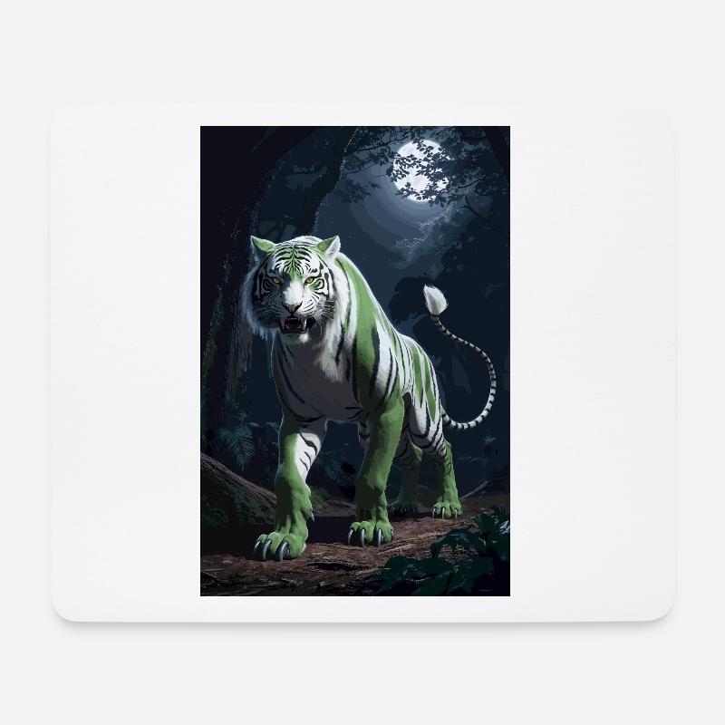 Grüner Tiger - Mousepad (Querformat) - Weiß