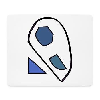 Abstract blue shapes on black - Mouse Pad (horizontal) - white - Front