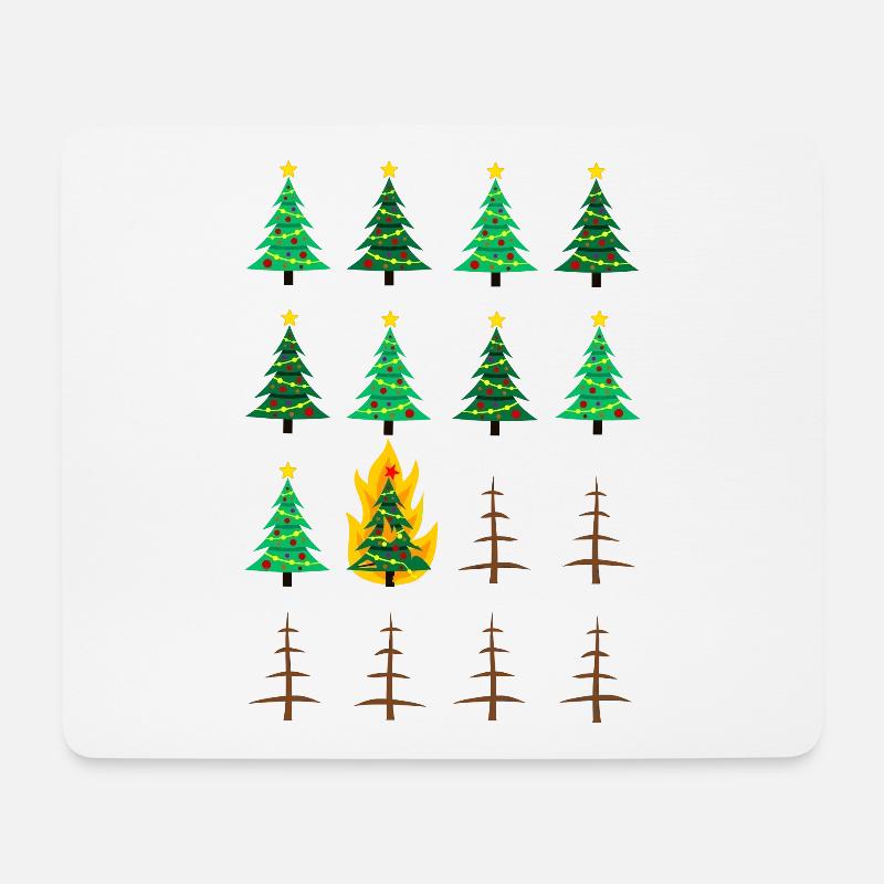 burning chrismas tree, Weihnachten, Weihnachtsbaum - Mousepad (Querformat) - Weiß