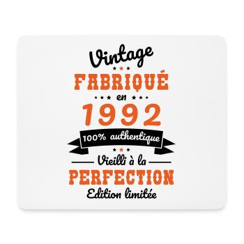 Anniversaire 30 ans - Vintage 1992 - Tapis de souris (format paysage) - blanc - Devant