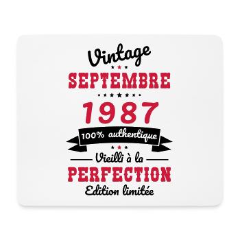 Anniversaire 35 ans - Septembre 1987 Vintage - Tapis de souris (format paysage) - blanc - Devant