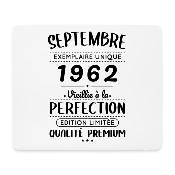 Anniversaire 60 ans - Septembre 1962 Perfection - Tapis de souris (format paysage) - blanc - Devant