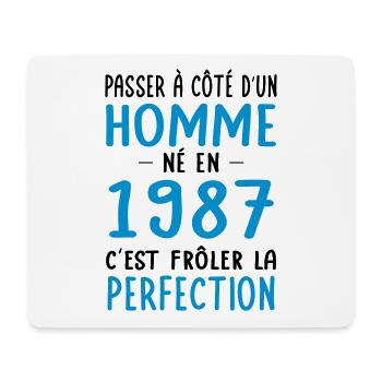 Anniversaire 35 ans - Né en 1987 Perfection - Tapis de souris (format paysage) - blanc - Devant