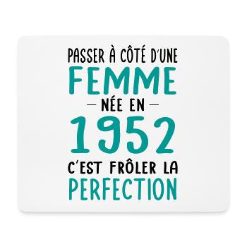 Anniversaire 70 ans - Née en 1952 Perfection - Tapis de souris (format paysage) - blanc - Devant
