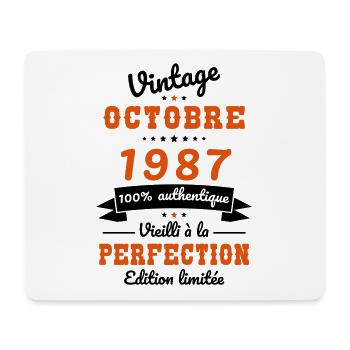 Anniversaire 35 ans - Octobre 1987 Vintage - Tapis de souris (format paysage) - blanc - Devant