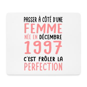 Anniversaire 25 ans - Née en Décembre 1997 - Tapis de souris (format paysage) - blanc - Devant