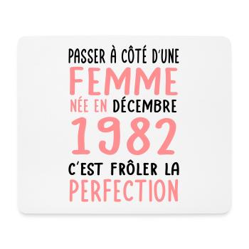 Anniversaire 40 ans - Née en Décembre 1982 - Tapis de souris (format paysage) - blanc - Devant