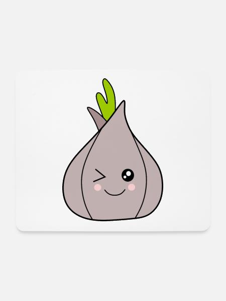 Zwiebel Knoblauch Kostüm Fasching Karneval Gemüse - Mousepad (Querformat) - Weiß