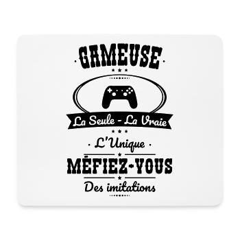 Gameuse - La seule - La vraie - L'unique - Tapis de souris (format paysage) - blanc - Devant