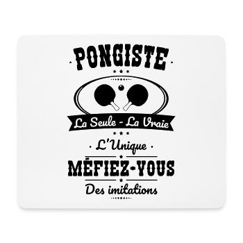 Pongiste - La seule - La vraie - L'unique - Tapis de souris (format paysage) - blanc - Devant