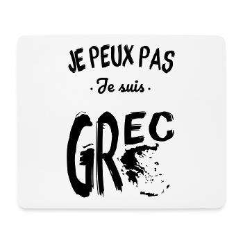 Je peux pas je suis Grec - Tapis de souris (format paysage) - blanc - Devant