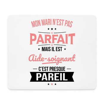 Mon mari pas parfait mais il est aide-soignant - Tapis de souris (format paysage) - blanc - Devant