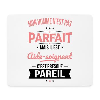 Mon homme pas parfait mais il est aide-soignant - Tapis de souris (format paysage) - blanc - Devant