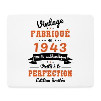 Anniversaire 81 ans - Vintage 1943 - Tapis de souris (format paysage) - blanc - Devant