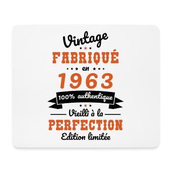 Anniversaire 60 ans - Vintage 1963 - Tapis de souris (format paysage) - blanc - Devant