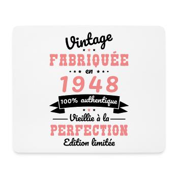 Anniversaire 75 ans - Vintage 1948 - Tapis de souris (format paysage) - blanc - Devant