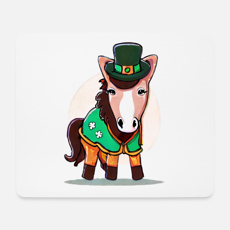 Cheval de la Saint-Patrick - Tapis de souris (format paysage) - blanc
