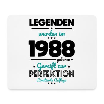 35. Geburtstag - Legenden wurden im 1988 - Mousepad (Querformat) - Weiß - Vorne