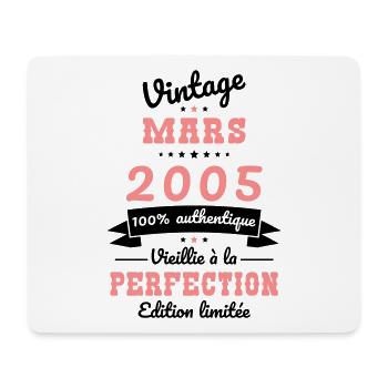 Anniversaire 20 ans - Vintage - Mars 2005 - Tapis de souris (format paysage) - blanc - Devant