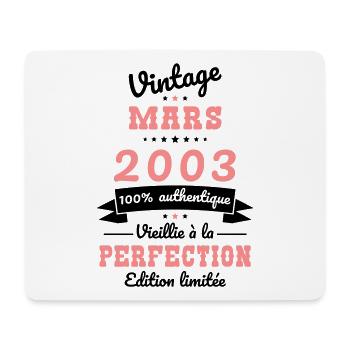 Anniversaire 20 ans - Vintage - Mars 2003 - Tapis de souris (format paysage) - blanc - Devant