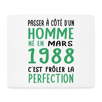 Anniversaire 35 ans - Né en Mars 1988 - Tapis de souris (format paysage) - blanc - Devant