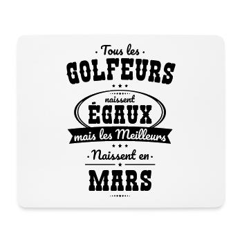 Golfeurs égaux meilleurs naissent en Mars - Tapis de souris (format paysage) - blanc - Devant