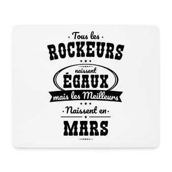 Rockeurs égaux meilleurs naissent en Mars - Tapis de souris (format paysage) - blanc - Devant
