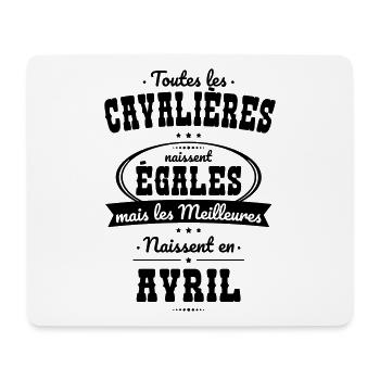 Cavalières égales meilleures naissent en Avril - Tapis de souris (format paysage) - blanc - Devant
