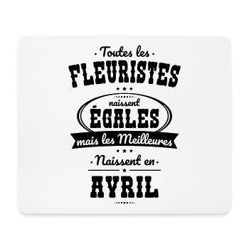 Fleuristes égales meilleures naissent en Avril - Tapis de souris (format paysage) - blanc - Devant
